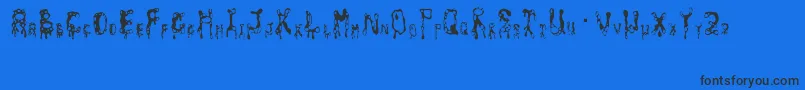 amoeba Font – Black Fonts on Blue Background