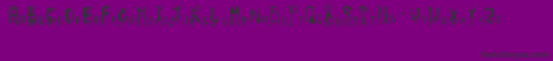 amoeba-Schriftart – Schwarze Schriften auf violettem Hintergrund