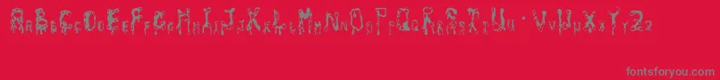 amoeba Font – Gray Fonts on Red Background