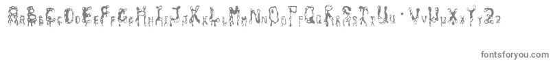 フォントamoeba – 白い背景に灰色の文字