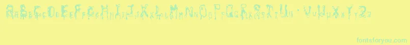 amoeba Font – Green Fonts on Yellow Background