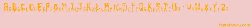 amoeba Font – Orange Fonts on Pink Background