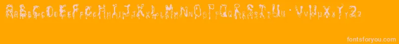 amoeba Font – Pink Fonts on Orange Background