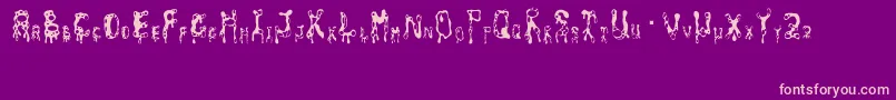 amoeba Font – Pink Fonts on Purple Background