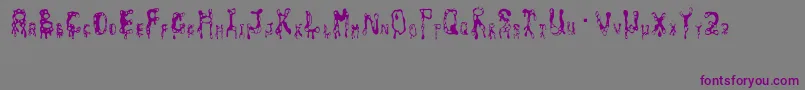 amoeba Font – Purple Fonts on Gray Background