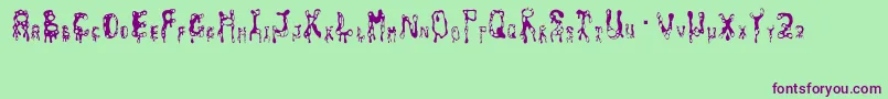 amoeba Font – Purple Fonts on Green Background