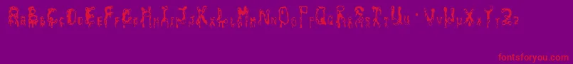 amoeba Font – Red Fonts on Purple Background