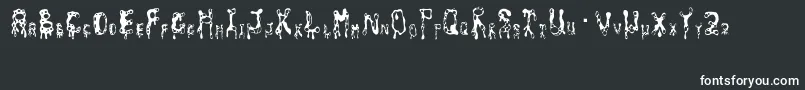 amoeba-Schriftart – Weiße Schriften auf schwarzem Hintergrund