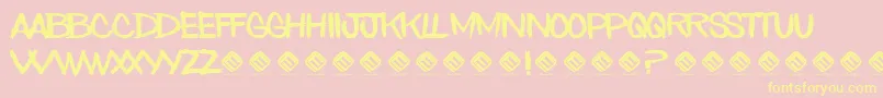 AmongDeadPriest Font – Yellow Fonts on Pink Background