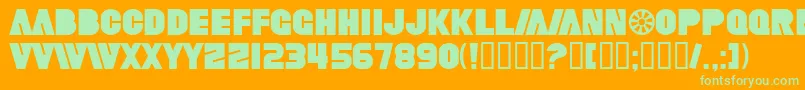 SfFortuneWheel Font – Green Fonts on Orange Background