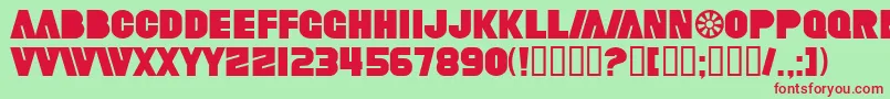 SfFortuneWheel Font – Red Fonts on Green Background