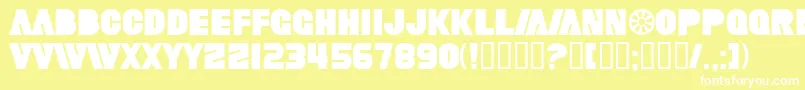 SfFortuneWheel Font – White Fonts on Yellow Background