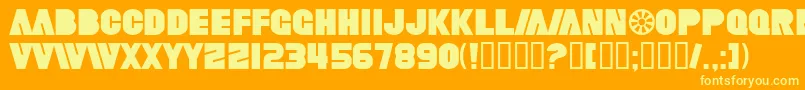 SfFortuneWheel Font – Yellow Fonts on Orange Background