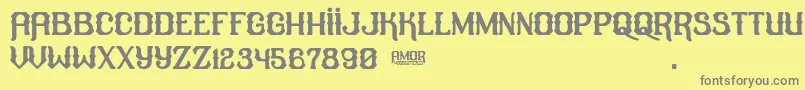 amor Font – Gray Fonts on Yellow Background