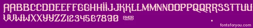amor Font – Pink Fonts on Purple Background