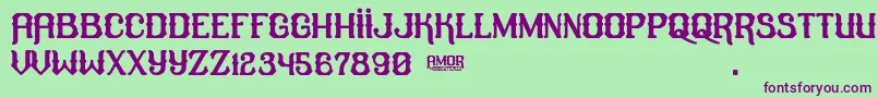 amor Font – Purple Fonts on Green Background