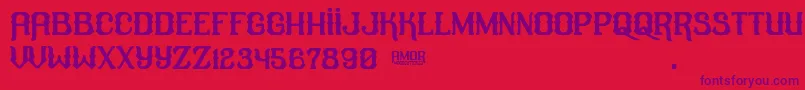 amor Font – Purple Fonts on Red Background