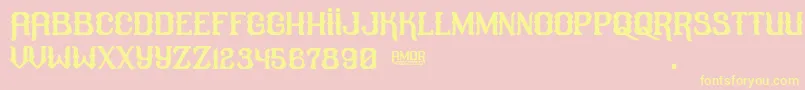 amor Font – Yellow Fonts on Pink Background