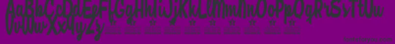 フォントAmore Mio Personal Use – 紫の背景に黒い文字