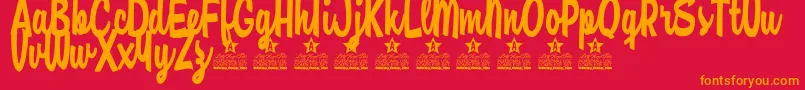 Amore Mio Personal Use Font – Orange Fonts on Red Background