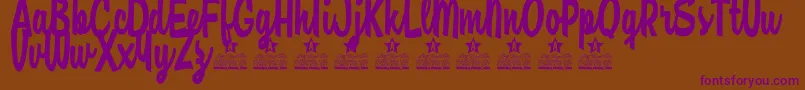 Amore Mio Personal Use Font – Purple Fonts on Brown Background