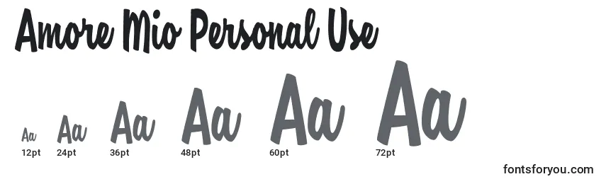 Amore Mio Personal Use Font Sizes