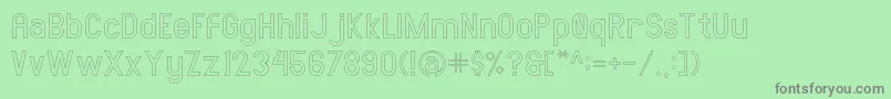 フォントAMORICASANSStroke – 緑の背景に灰色の文字