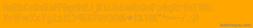 Fonte AMORICASANSStroke – fontes cinzas em um fundo laranja