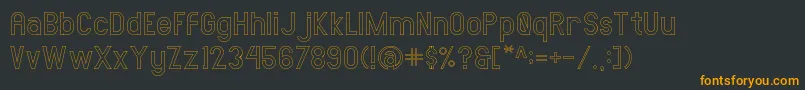 フォントAMORICASANSStroke – 黒い背景にオレンジの文字