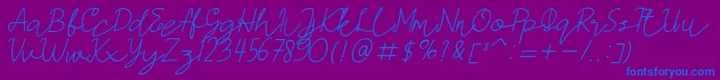 Шрифт AMORICASCRIPTItalic – синие шрифты на фиолетовом фоне