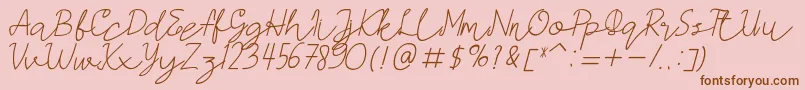 AMORICASCRIPTItalic Font – Brown Fonts on Pink Background