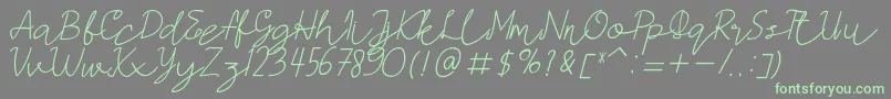 AMORICASCRIPTItalic Font – Green Fonts on Gray Background