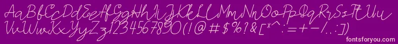 AMORICASCRIPTItalic Font – Pink Fonts on Purple Background
