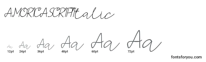 AMORICASCRIPTItalic Font Sizes
