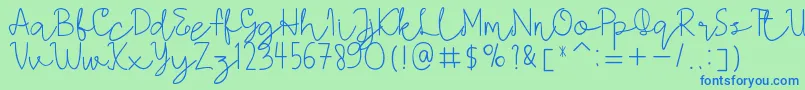 AMORICASCRIPTRegular Font – Blue Fonts on Green Background
