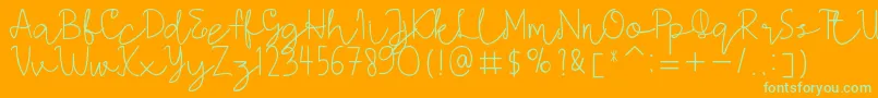 AMORICASCRIPTRegular Font – Green Fonts on Orange Background