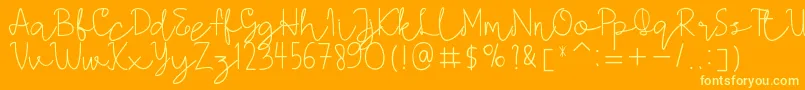 AMORICASCRIPTRegular Font – Yellow Fonts on Orange Background