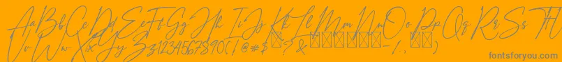 fuente AmostelySignature – Fuentes Grises Sobre Fondo Naranja
