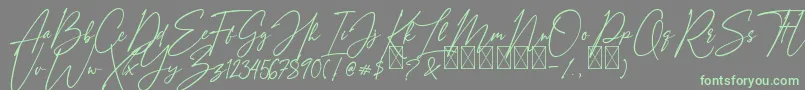 AmostelySignature Font – Green Fonts on Gray Background