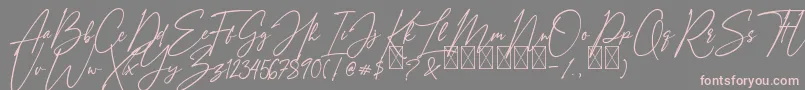 AmostelySignature Font – Pink Fonts on Gray Background