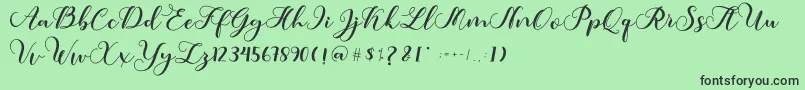フォントAmotim – 緑の背景に黒い文字