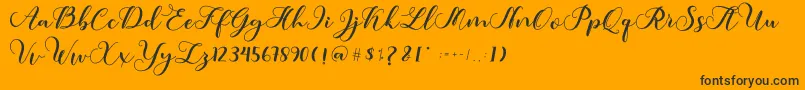 Amotim-Schriftart – Schwarze Schriften auf orangefarbenem Hintergrund