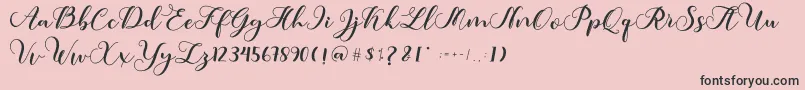 フォントAmotim – ピンクの背景に黒い文字