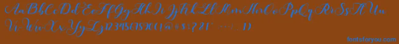 Amotim Font – Blue Fonts on Brown Background