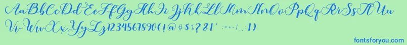 Amotim-fontti – siniset fontit vihreällä taustalla