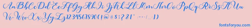 Amotim Font – Blue Fonts on Pink Background