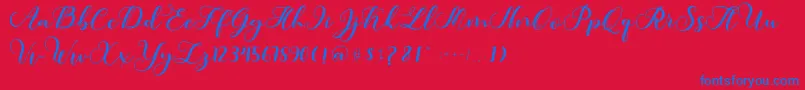 Amotim-fontti – siniset fontit punaisella taustalla