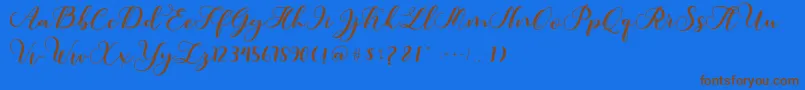 Czcionka Amotim – brązowe czcionki na niebieskim tle