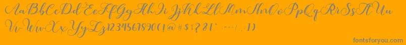 フォントAmotim – オレンジの背景に灰色の文字