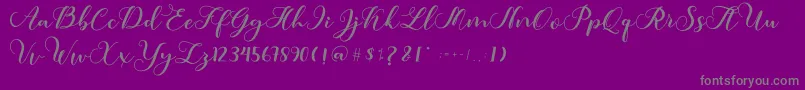 Amotim-Schriftart – Graue Schriften auf violettem Hintergrund